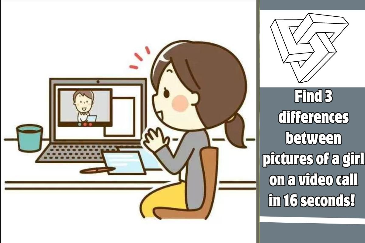 Find 3 differences between pictures of a girl on a video call in 16 seconds!