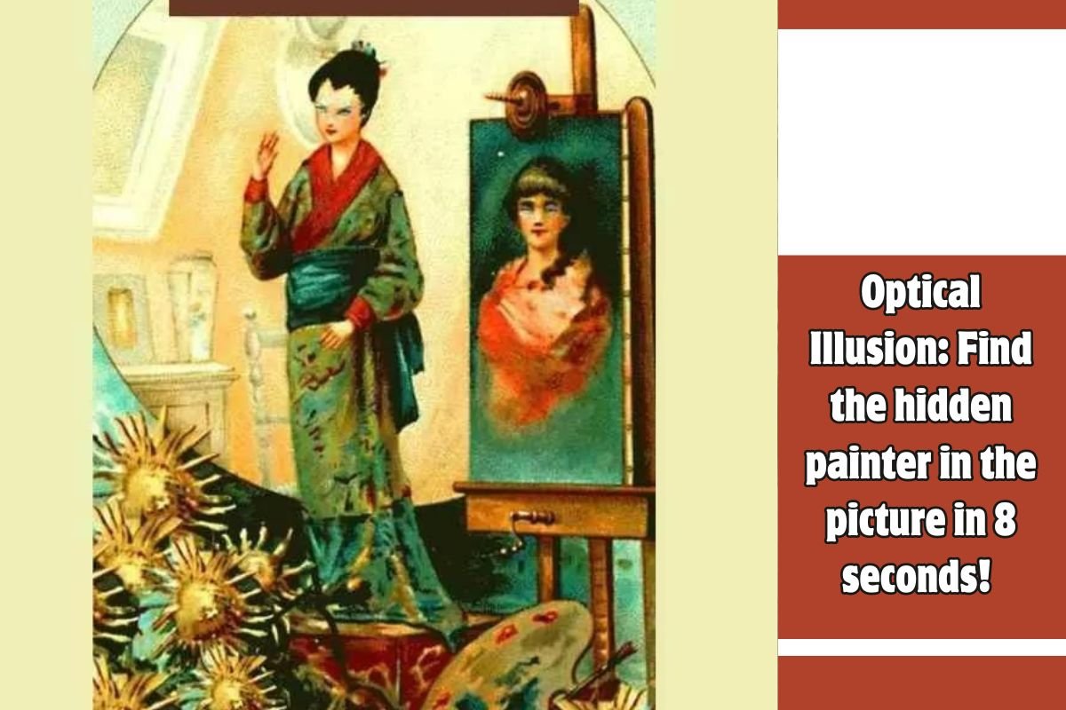 Optical Illusion Find the hidden painter in the picture in 8 seconds!